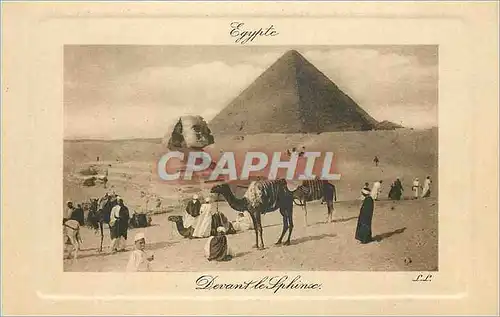 Cartes postales Egypte Devant le Sphinx