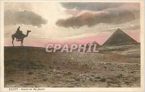 Cartes postales Egypte Coucher du soleil au desert