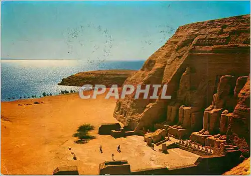 Moderne Karte Abou Simbel Rock Temple of Ramses ii Partial view of the Gigantic statues