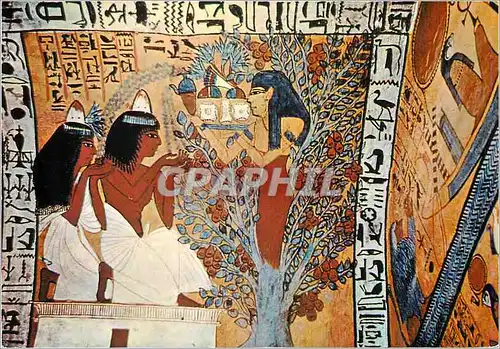 Cartes postales moderne Goddess Nut arising before the deceased couple