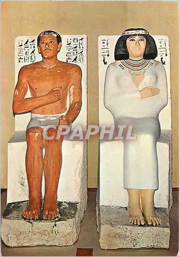 Cartes postales moderne Painted statues of Prince Rahotep and Princess Nofert