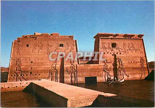 Moderne Karte Asswan General view of Isis Temple at Philoe partially covered under Niles flood