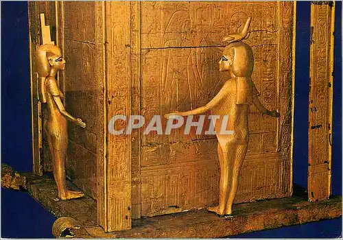 Moderne Karte Egyptian Museum Tutankhamens Treasures Large Gold canopie chest