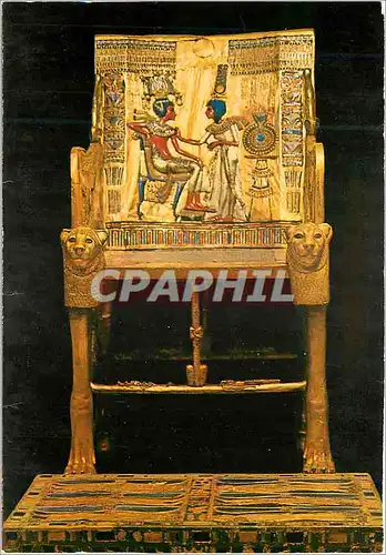 Cartes postales moderne Cairo Egyptian Museum Tutankhamens Treasures Kings golden throne