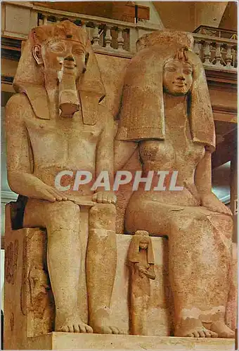 Cartes postales moderne The Egyptian Museum Cairo Amenophis iii and his wife Teye xviiith Dyn