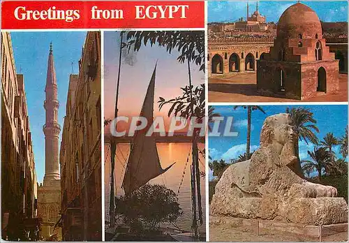 Cartes postales moderne Cairo El Hossein Mosgue seen  from Khan Khalili Bazaar Sunset on the Nile Old Cairo The Citadel