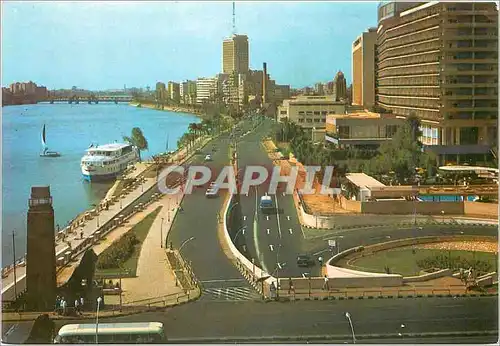 Moderne Karte Cairo The River Nile The Nile Hotel and the Egyptian Television building