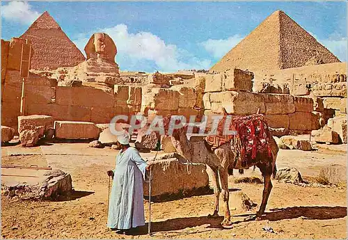 Moderne Karte Giza The Great Sphinx and Keops pyramid