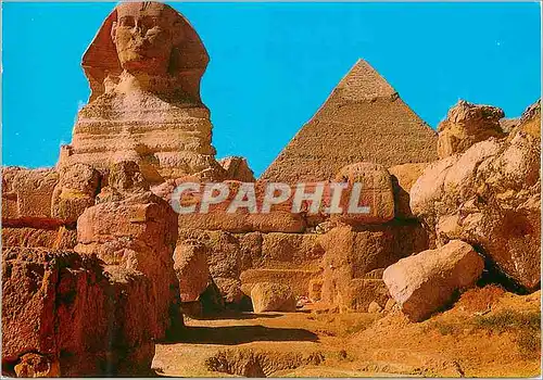 Cartes postales moderne Giza The Great Sphinx and the pyramid of Kephre