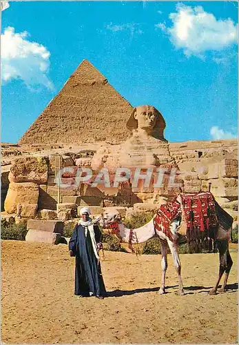 Cartes postales moderne Giza Le Grand Sphinx et Pyramide de Chephren