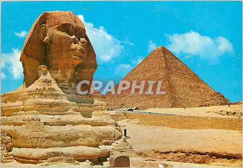 Cartes postales moderne Giza The Great Sphinx and Cheops Pyramid