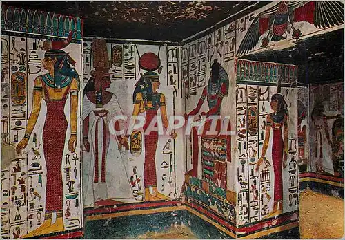 Moderne Karte Luxor Queens Valley Painted Relief in the Tomb of Nefertari