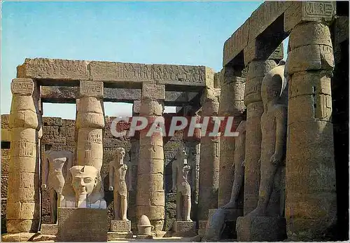 Moderne Karte Temple de Louxor Statues de Ramses ii dans le grande cour