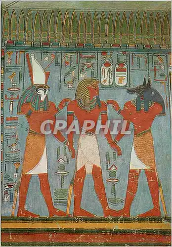 Moderne Karte Louxor Anubis and Hariesis leading the King