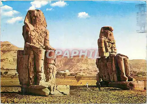 Moderne Karte Louxor Les Statues de Memnon