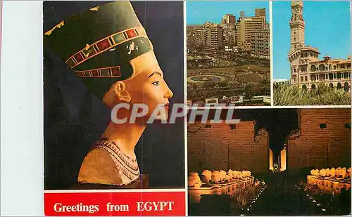 Cartes postales moderne Greetings from Egypt D Egypte ou nous sommes grace a tourorient Painted limestone bust of Queen