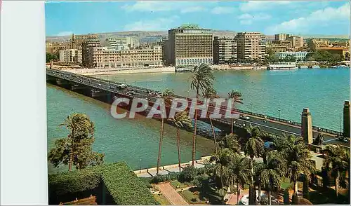 Moderne Karte Le Caire Pont El Tahrir et les hotels Shephheards and Semiramis