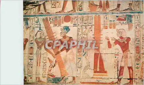 Moderne Karte Le roi faisant des sacrifices a la deesse Isis Egypt