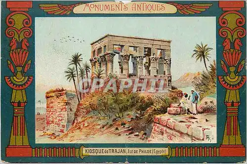 Moderne Karte Monument Antiques Kiosque de Trajan Ile de Philoe Egypte