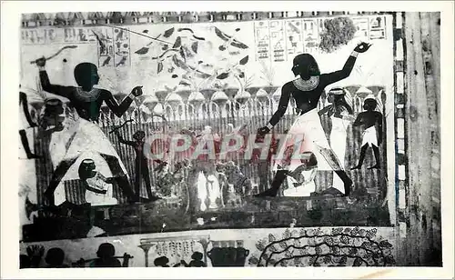 Cartes postales moderne Thebes Tomb of Nakhr Hunting birds and spearing Fish Painting and stucco