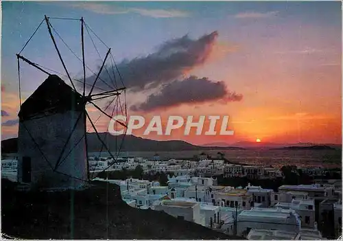Cartes postales moderne Myconos Coucher de soleil