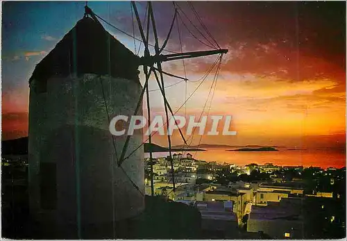 Moderne Karte Myconos au coucher du soleil