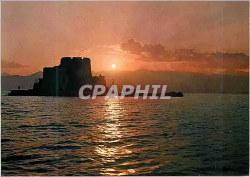 Cartes postales moderne Nauplia Coucher du soleil a Bourtzi