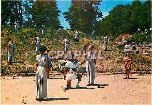 Moderne Karte Olympie La remise de la Flamme Olympique