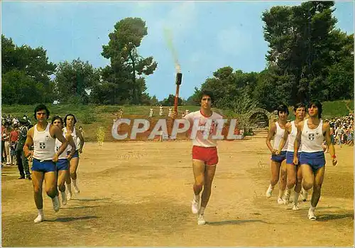 Moderne Karte Olympia The Olympian Flame being carried out of the sacred altis