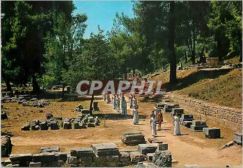 Moderne Karte Olympie La marche de la procession vers la place sacree