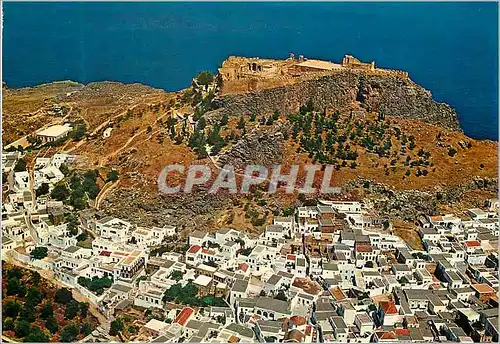 Cartes postales moderne Rhodes Lindos Vue aerienne