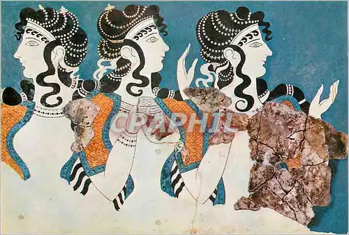 Cartes postales moderne Heraklion Museum Ladies in Blue Fresco From Knossos