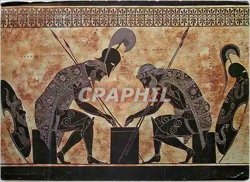 Cartes postales moderne Detail d amphore grec Achilles et Ajax Jount JC valcan