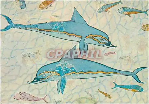 Cartes postales moderne Heraclion Museum The Dolphines Fresco from Cnossos