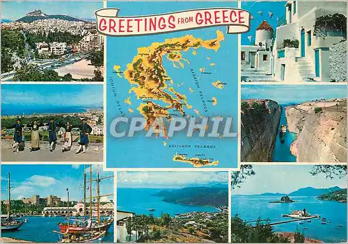 Moderne Karte Greetings from Greece