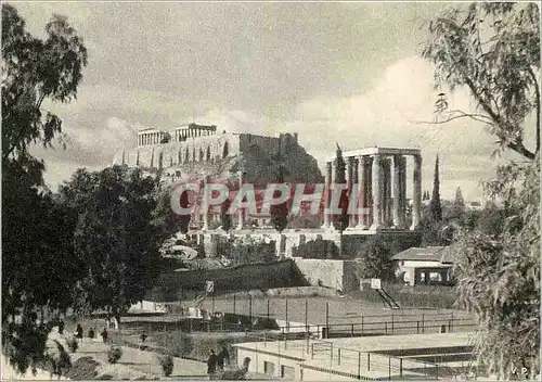 Cartes postales moderne View of the Acropolis and the Temple of Zeus