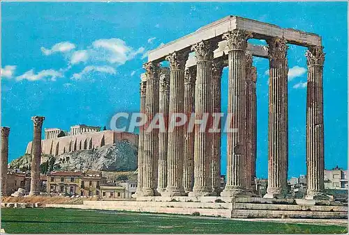 Moderne Karte Athenes Temple de Zeus Olympien Greece