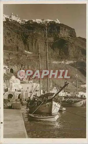 Cartes postales moderne Santorin Le Port et vue Phira Baetau
