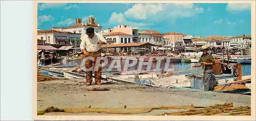 Moderne Karte Aegina Pedrika Vue partielle Peche