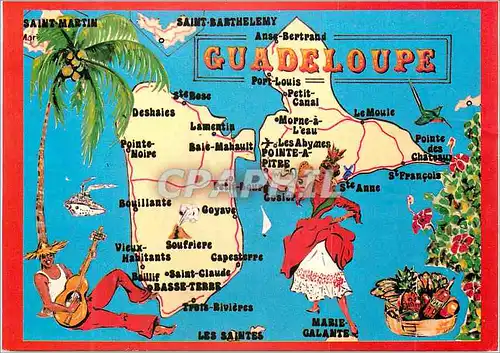 Moderne Karte Guadeloupe Carte