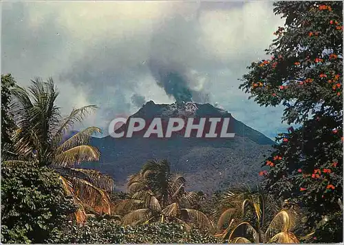 Moderne Karte Guadeloupe 1976 Eruption de la Soufriere Ausbruch des vulkans