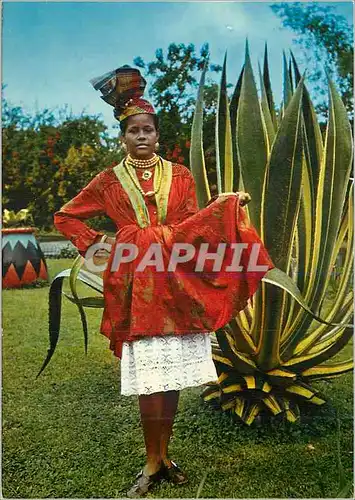 Moderne Karte Guadeloupe Costume Creole