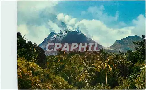 Moderne Karte Guadeloupe Eruption de la Soufriere