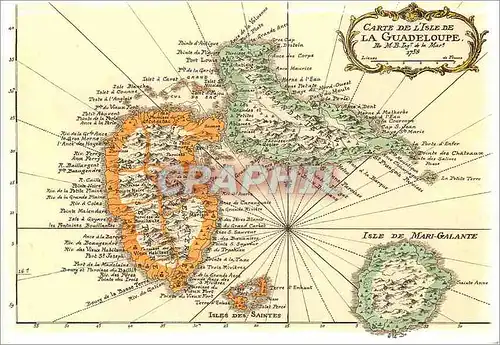 Moderne Karte Carte de l Isle de La Guadeloupe