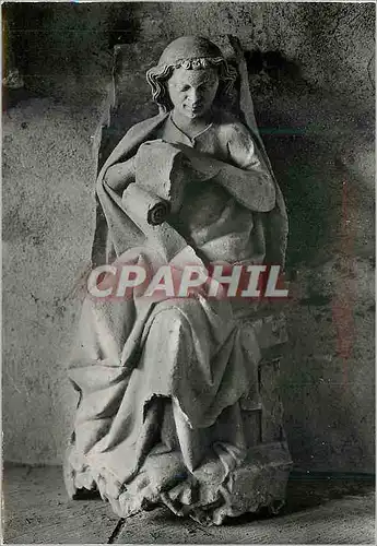 Cartes postales moderne Charroux Vienne Ancienne Abbaye Salle du xv s Statue de Prophete
