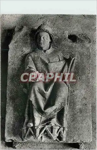 Moderne Karte Charroux Vienne Ancienne Abbaye Salle Capitulaire xv s Statue d Abbe fin xiii s