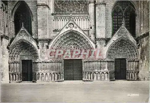 Moderne Karte Poitiers Vienne La Cathedrale details de facade