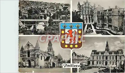 Cartes postales moderne Poitiers Pont de Rochereuil Palais des Dues d Aquitaine Notre Dame la Grande Place de l Hotel de