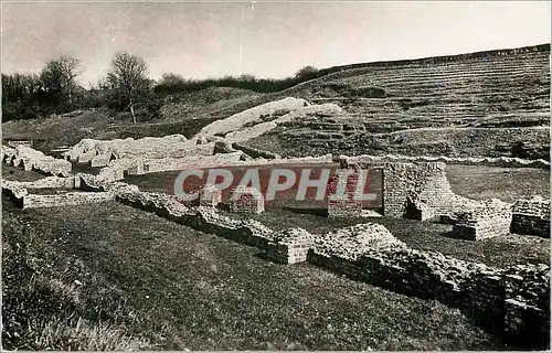 Moderne Karte Ruines Gallo Romaines Sanxay Vienne Amphitheatre pris cote Ouest