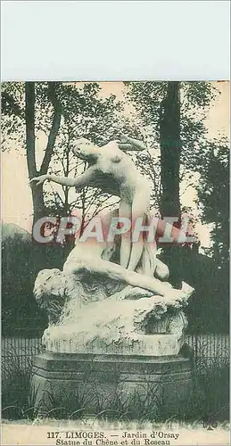 Ansichtskarte AK Limoges Jardin d Orsay Statue du Chene et du Roseau